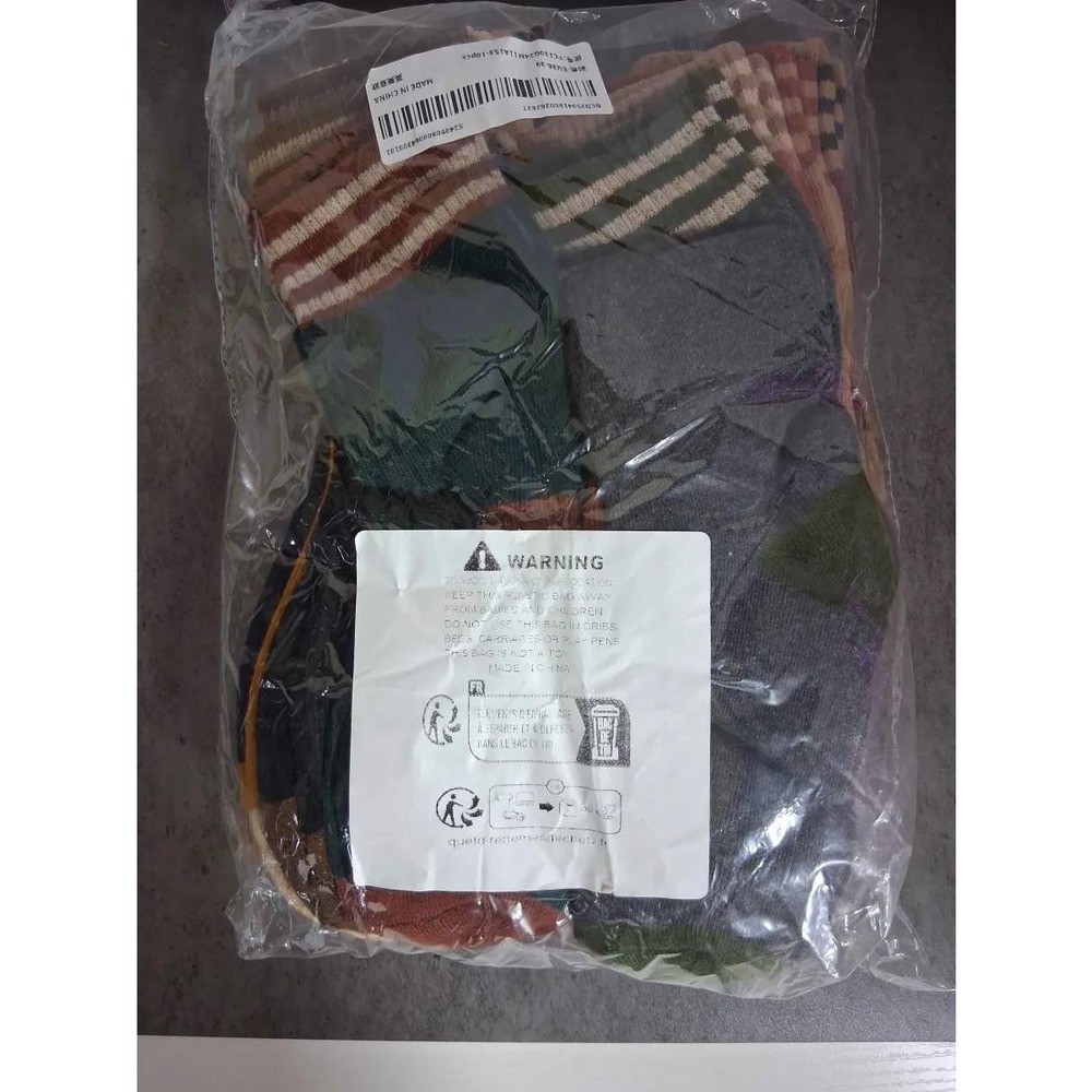 10 Pack Assorted Crew Socks‎ Earth Tones Striped Colorblock EU 36-39 NEW